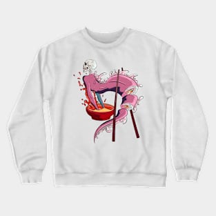 The Great Sushi Skeleton Bowl - Japanese Vector art Illustration Crewneck Sweatshirt